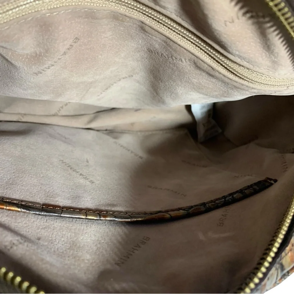 BRAHMIN Croc-Embossed Dome Crossbody Bag – Adjustable Strap - Picture 7 of 9